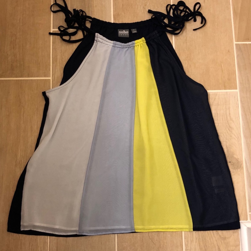 Women’s NY&Co XL color block top with tie straps